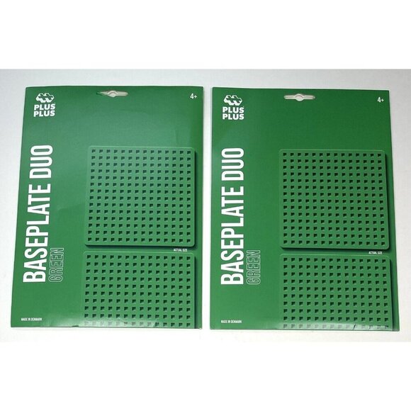 Lot 2 pkgs PLUS PLUS Green 4.5" Square BASEPLATE DUO Building 2D 3D NIP NEW - Picture 1 of 2